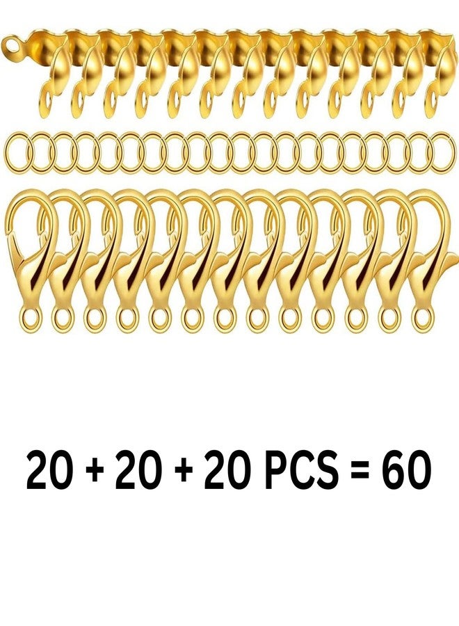 ST logo 60 Pcs Jewellery Making Accessories Lobster Claw Clasp Jump Ring Bead Tips Knot for Jewelry Making Bracelet Necklace DIY Art & Crafts - Image 2